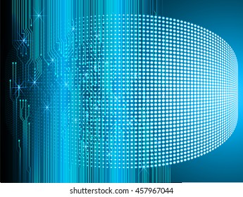blue abstract cyber future technology concept background, illustration, circuit, binary code.