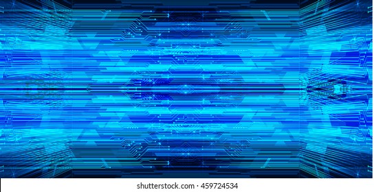 blue abstract cyber future technology concept background, illustration, circuit, binary code. move motion speed