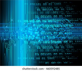 blue abstract cyber future technology concept background, illustration, circuit, binary code. move motion speed