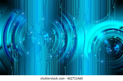 blue abstract cyber future technology concept background, illustration, circuit, binary code. move motion speed. vector. sci-fi