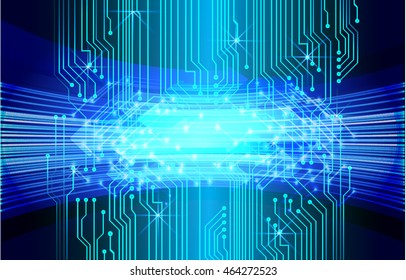 blue abstract cyber future technology concept background, illustration, circuit, binary code. move motion speed. vector. sci-fi