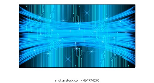 blue abstract cyber future technology concept background, illustration, circuit, binary code. move motion speed. sci-fi
