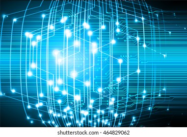blue abstract cyber future technology concept background, illustration, circuit, binary code. move motion speed. sci-fi