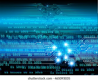blue abstract cyber future technology concept background, illustration, circuit, binary code. move motion speed. vector. sci-fi