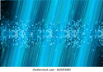 blue abstract cyber future technology concept background, illustration, circuit, binary code. move motion speed. vector. sci-fi
