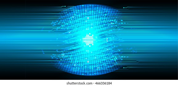 blue abstract cyber future technology concept background, illustration, circuit, binary code. move motion speed. sci-fi. wave