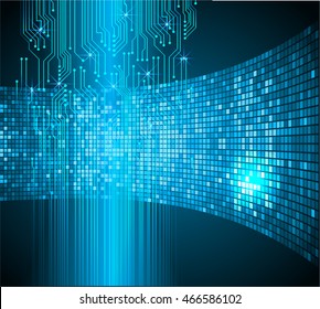 blue abstract cyber future technology concept background, illustration, circuit, binary code. move motion speed. sci-fi