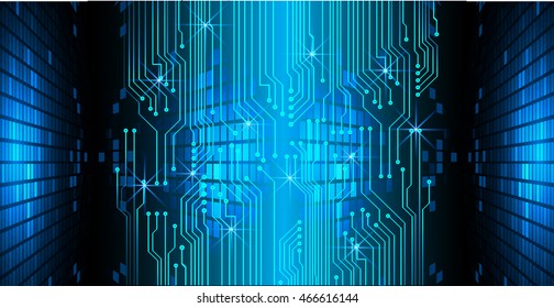 blue abstract cyber future technology concept background, illustration, circuit, binary code. move motion speed. sci-fi