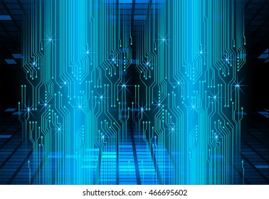 blue abstract cyber future technology concept background, illustration, circuit, binary code. move motion speed. sci-fi