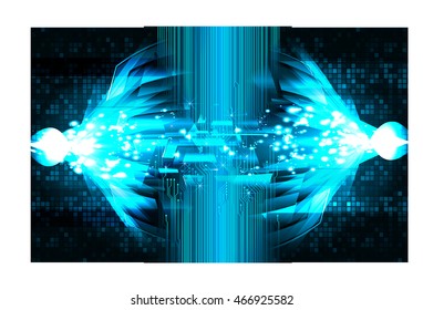 blue abstract cyber future technology concept background, illustration, circuit, binary code. move motion speed. sci-fi. vector