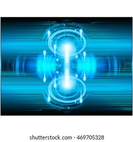 blue abstract cyber future technology concept background, illustration, circuit, binary code. move motion speed. sci-fi. Spark. vector