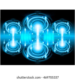 blue abstract cyber future technology concept background, illustration, circuit, binary code. move motion speed. sci-fi. Spark. vector