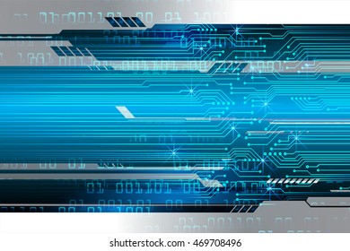 blue abstract cyber future technology concept background, illustration, circuit, binary code. move motion speed. sci-fi. Spark. vector