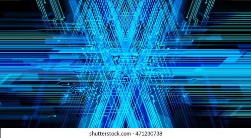 blue abstract cyber future technology concept background, illustration, circuit. move motion speed. sci-fi. vector, Safety, Closed Padlock on digital