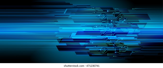 blue abstract cyber future technology concept background, illustration, circuit. move motion speed. sci-fi. vector, Safety, Closed Padlock on digital