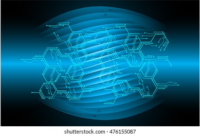 blue abstract cyber future technology concept background, illustration, circuit board, binary code
