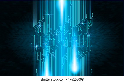 blue abstract cyber future technology concept background, illustration, circuit board, binary code