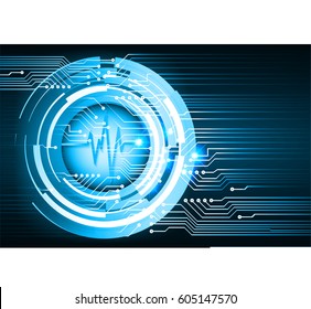 Blue abstract cyber future technology concept background, vector illustration