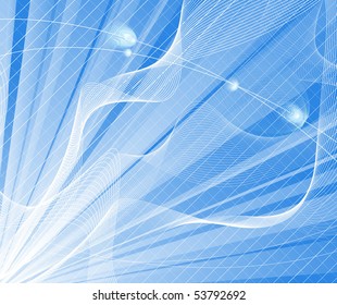 Blue abstract data stream. Vector illustration