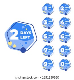 Blue abstract "Days Left" Badge.  