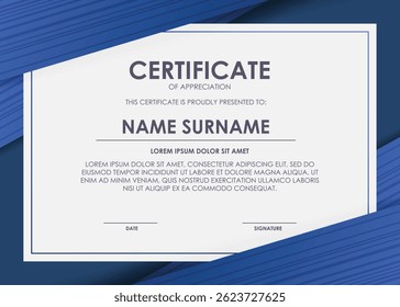 blue abstract design award certificate