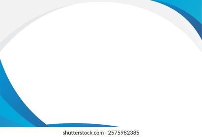 Blue Abstract Design with Curvy Elements and White Space for Text
