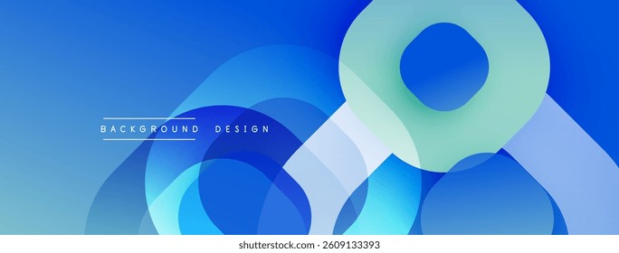 Blue abstract design. Overlapping shapes create dynamic composition. Smooth gradients, modern aesthetic. Minimalist style, vibrant colors.