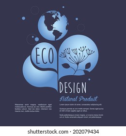 Blue abstract design pattern. Background illustration with your text.Eco design