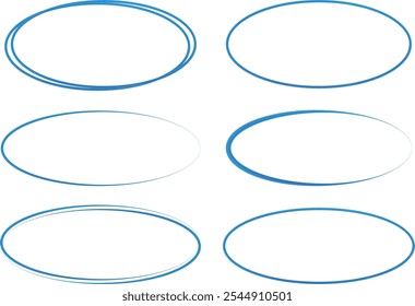 Conjunto de marcos de elipses diferentes abstractos azules Vector