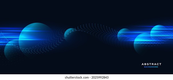 Fondo de tecnología digital abstracta azul con efecto luminoso.