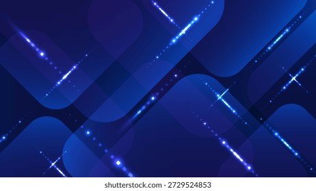 Blauer abstrakter digitaler Technologiehintergrund mit futuristisch leuchtenden Lichtstreifen und pixeligen Trails für Hightech-Netzwerk- und Datenverbindungskonzept