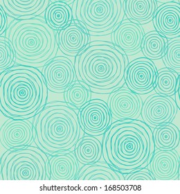 Blue abstract doodle seamless texture. Endless pattern with spirals, template for design and decoration