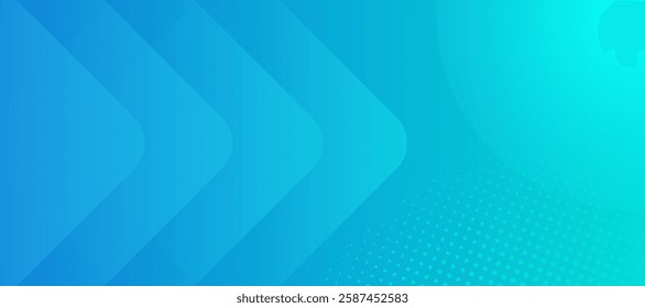 Blue abstract dot vector banner. Minimal background with arrows and copy space for text. Facebook cover, web banner