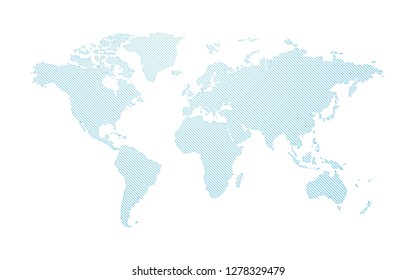 blue abstract dotted world map