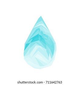 blue abstract drop, low poly style, vector illustration
