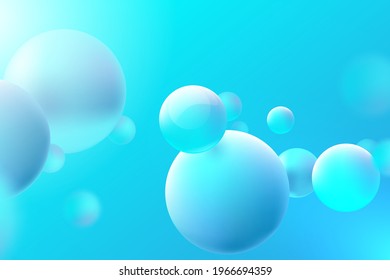 Blue abstract dynamic 3d spheres background. Healthcare and futuristic technology digital hi tech concept. Vector illustration