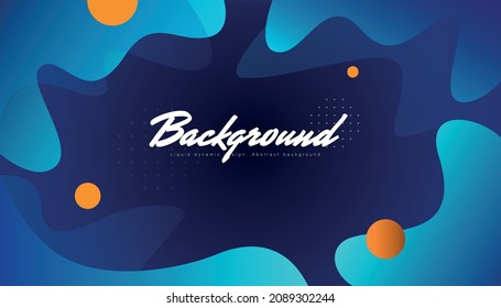 Blue abstract dynamic background. Gradient fluid background design layout for banner or poster.