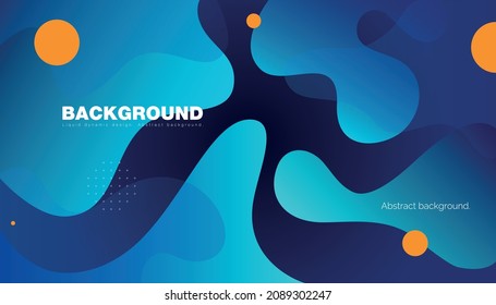 Blue abstract dynamic background. Gradient fluid background design layout for banner or poster.