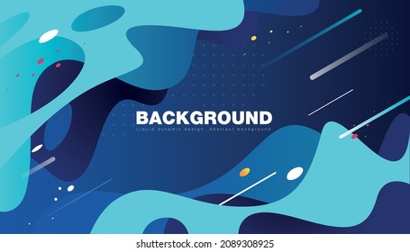 Blue abstract dynamic background. Gradient fluid background design layout for banner or poster.