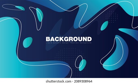 Blue abstract dynamic background. Gradient fluid background design layout for banner or poster.
