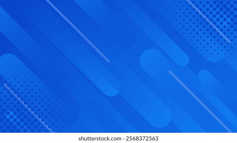 Blue abstract dynamic background with halftone. Gradient texture with smooth stripes. Modern wallpapers. Suitable for templates, sale banners, events, ads, web and pages