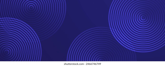 Blue abstract dynamic banner with shiny geometric lines