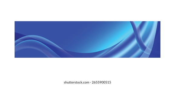 Blaue abstrakte dynamische Kurve Welle Dekoration horizontale Abdeckung und Banner Hintergrund