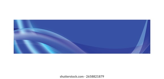 Blue abstract dynamic curve wave decoration horizontal cover and banner design