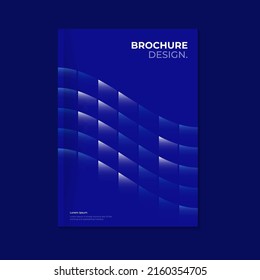 Blue abstract dynamic shapes. Creative brochure, handbill, leaflet, cover template design. A4 vertical annual report