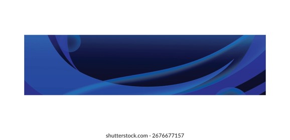 Blue abstract dynamic wave decoration horizontal banner and poster background