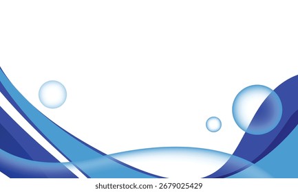 Blue abstract dynamic wave decoration element graphic