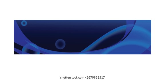 Blue abstract dynamic wave decoration horizontal banner and poster isolated