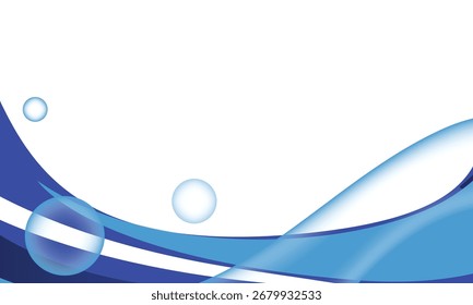 Elemento dinámico abstracto azul de la decoración de la onda aislado