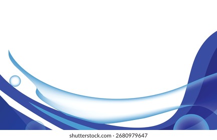 Blue abstract dynamic wave decoration element vector